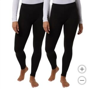 32 Degrees Heat Womens Black Thermal Base Layer Pants 2-Pack Size M New